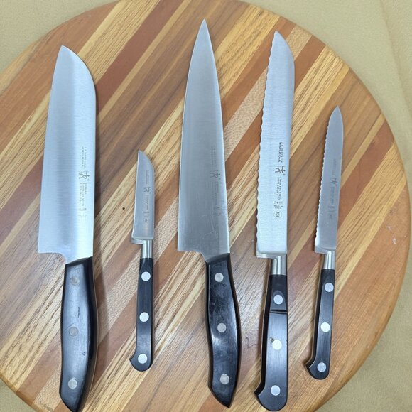 J.A. Henckels International Knife Set Black Handles Stainless Steel German Chef - Picture 2 of 7